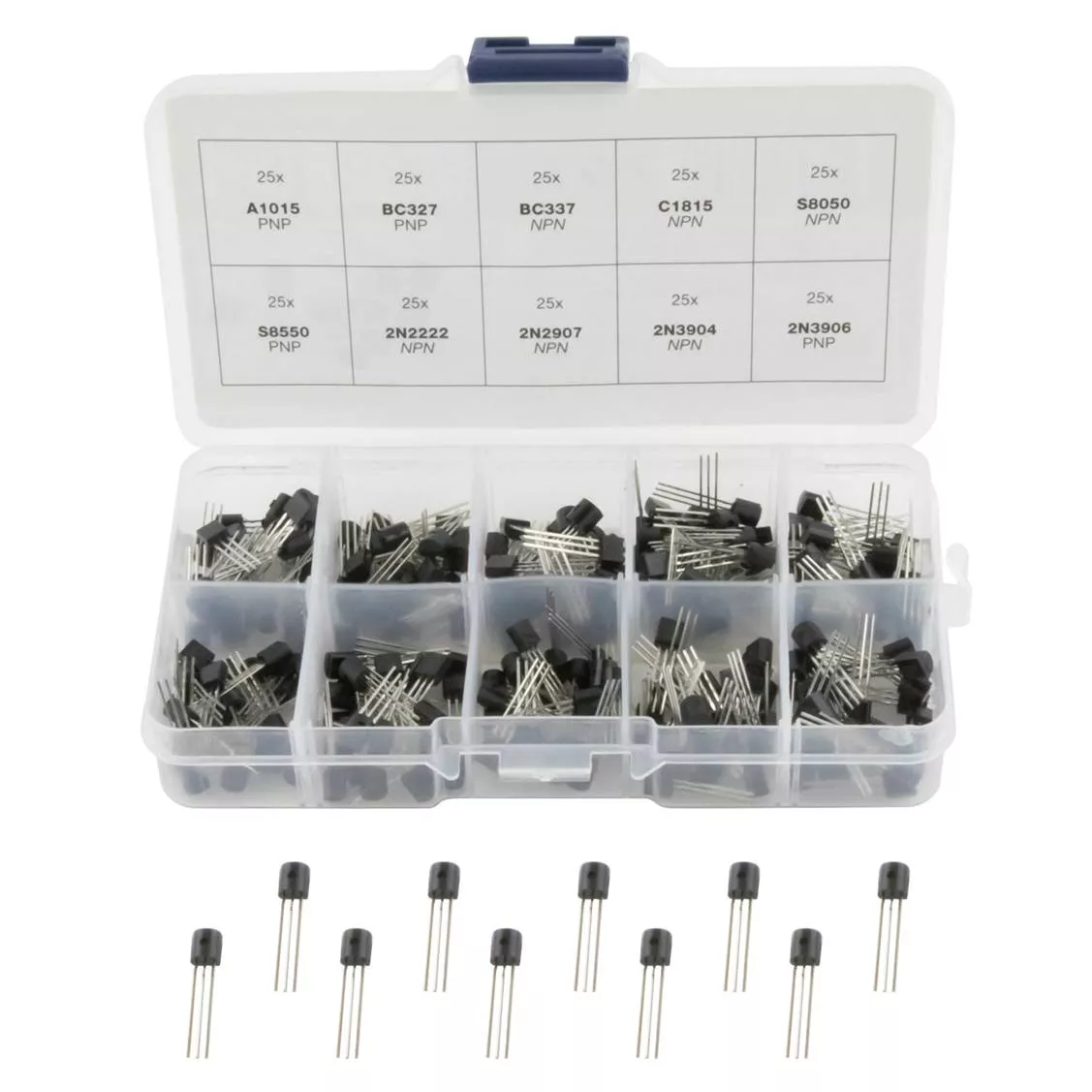 KIT 250 Transistores surtidos NPN y PNP