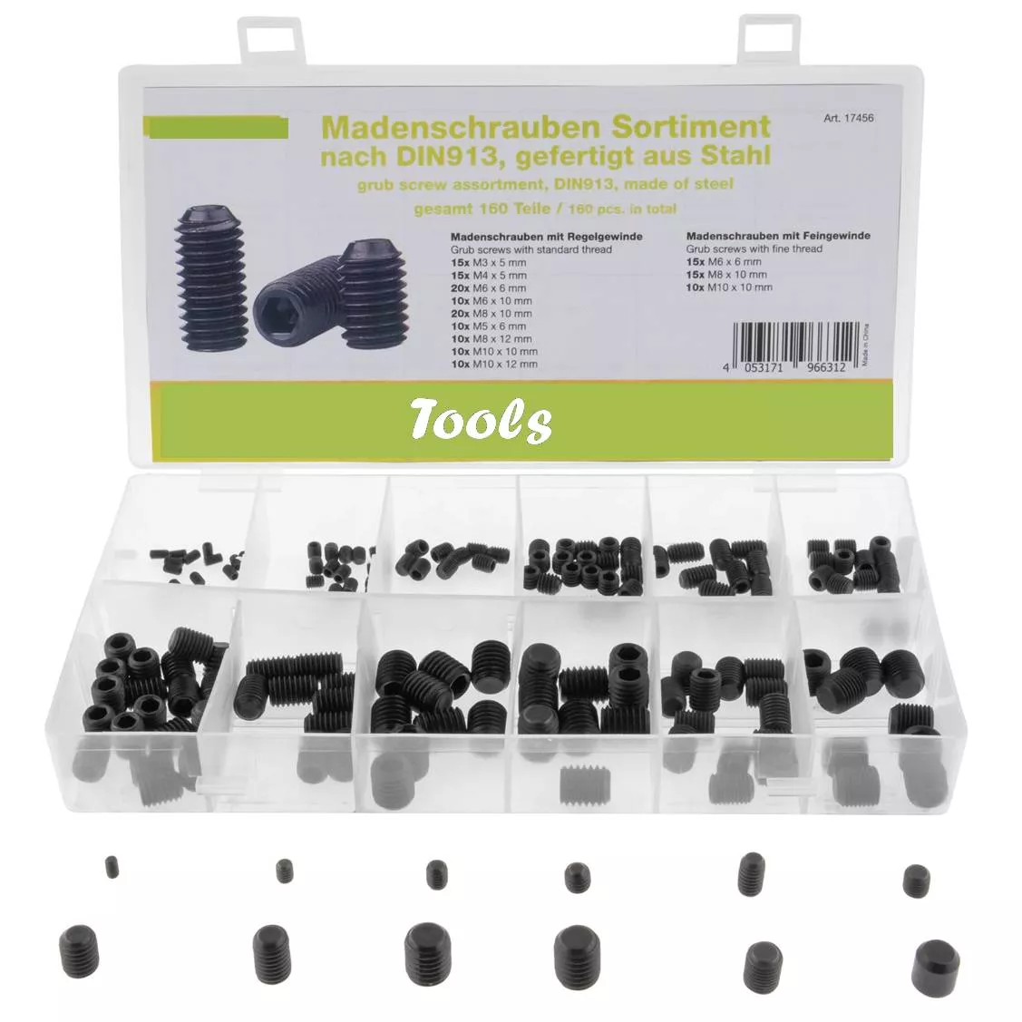 KIT 160 Tornillos surtidos GRUB DIN913