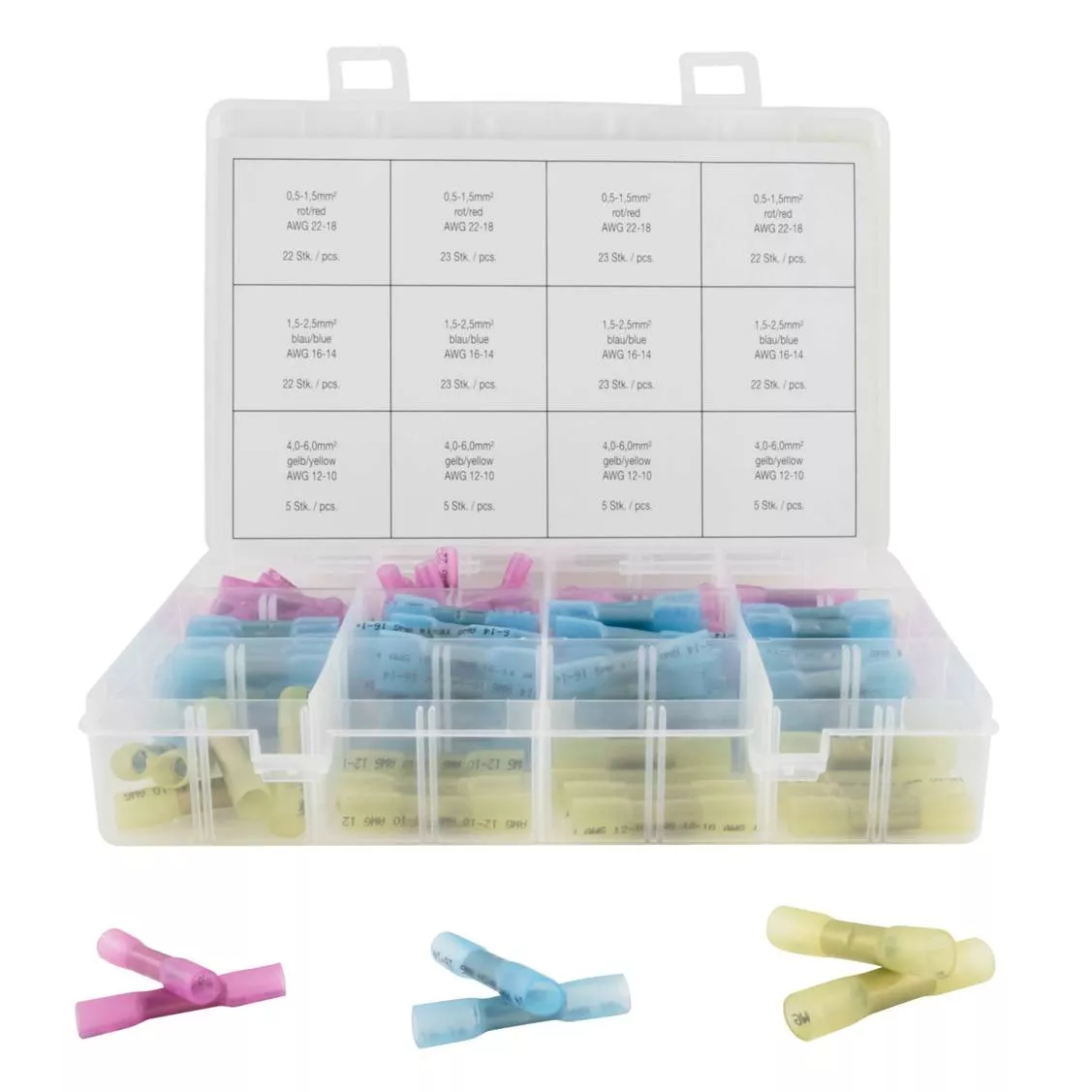 KIT 200 Conectores surtidos retractiles con tope