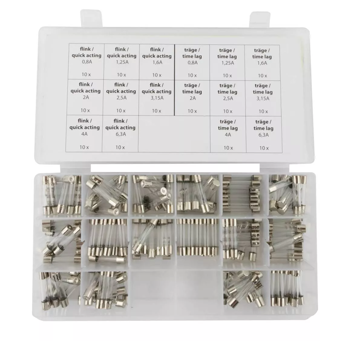 KIT 160 Fusibles surtidos de 6x30 vidrio