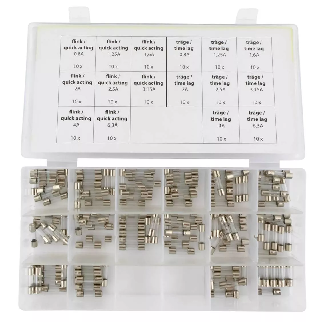 KIT 160 Fusibles surtidos de 5x20 vidrio