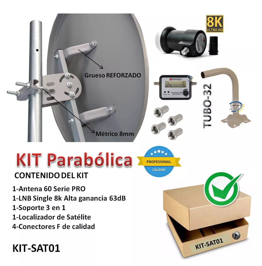 KIT Antena Parabolica de 60 Profesional Completo
