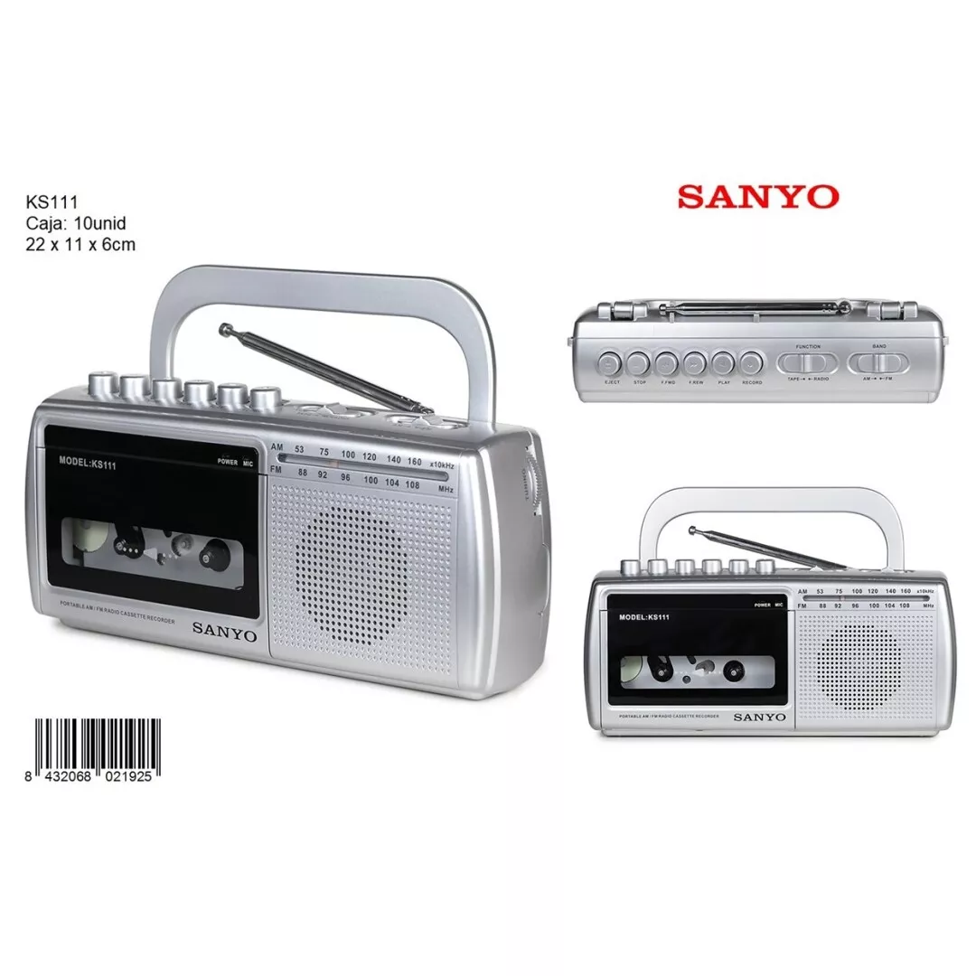 Radio Cassette Grabador Sanyo KS111 (Pilas y Corriente)
