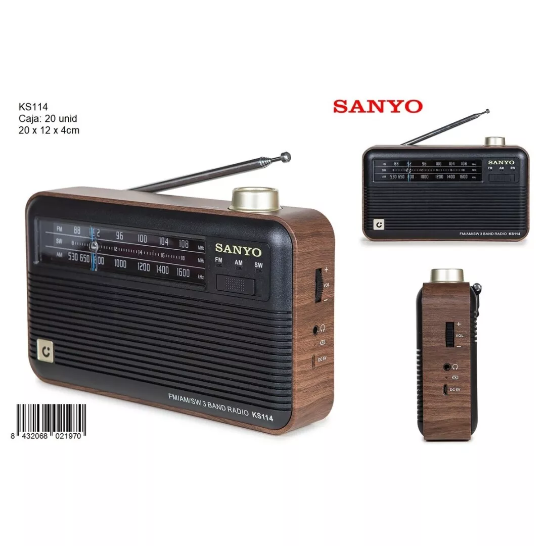 Radio Transistor AM/FM Sanyo KS114 (Pilas)