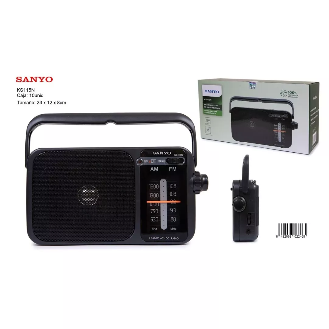 Radio Transistor AM FM Sanyo KS115 Pilas y Corriente