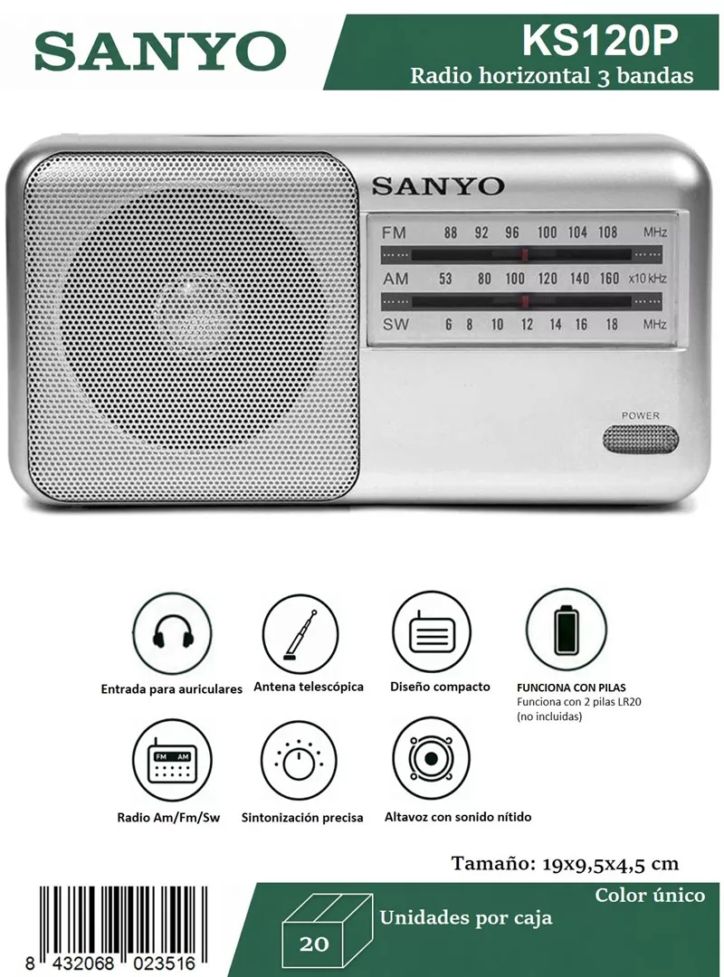 Radio Transistor AM-FM Sanyo KS120 Sobremesa
