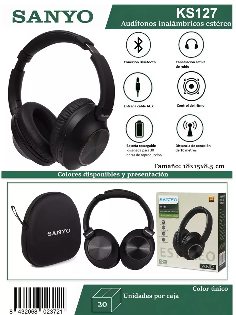 Auricular Sanyo KS127 Bluetooth Cancelacion de Ruido