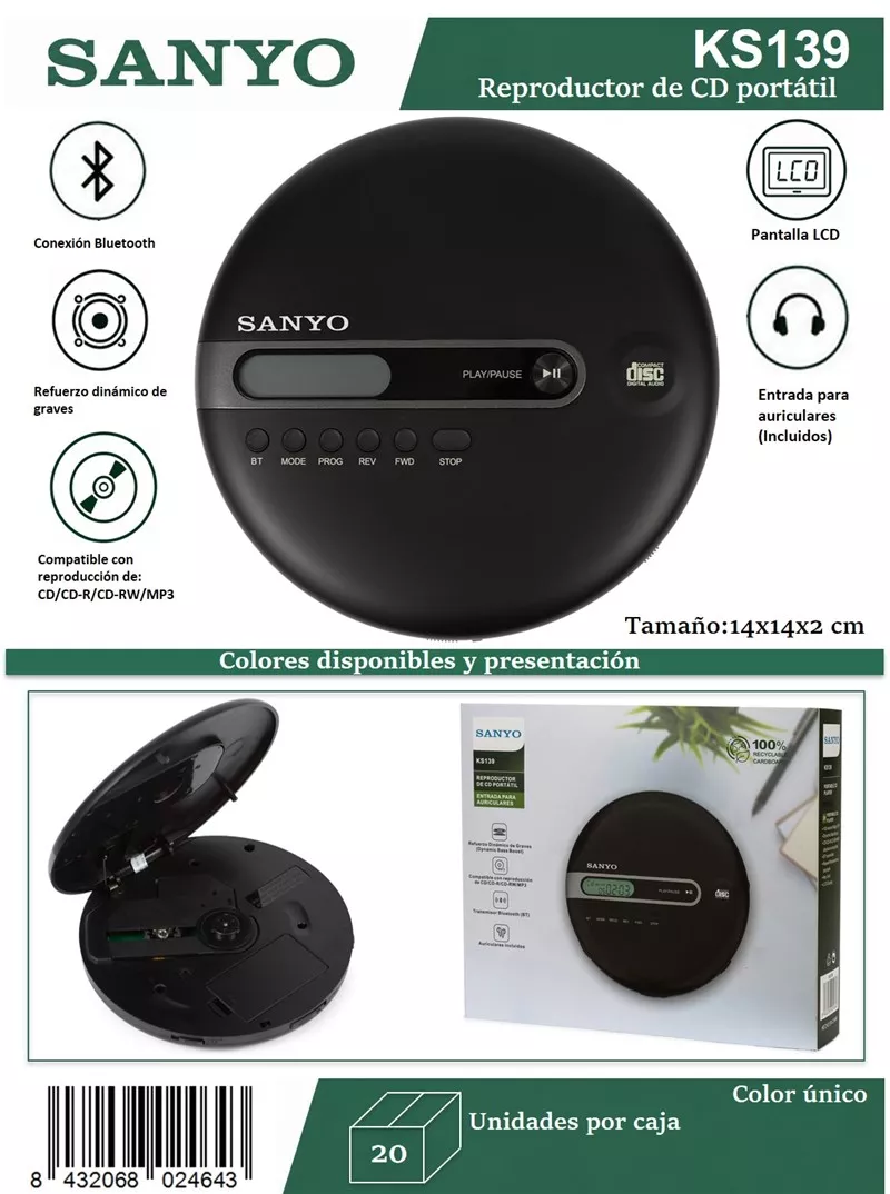 Discman Sanyo KS139 Con Bluetooth