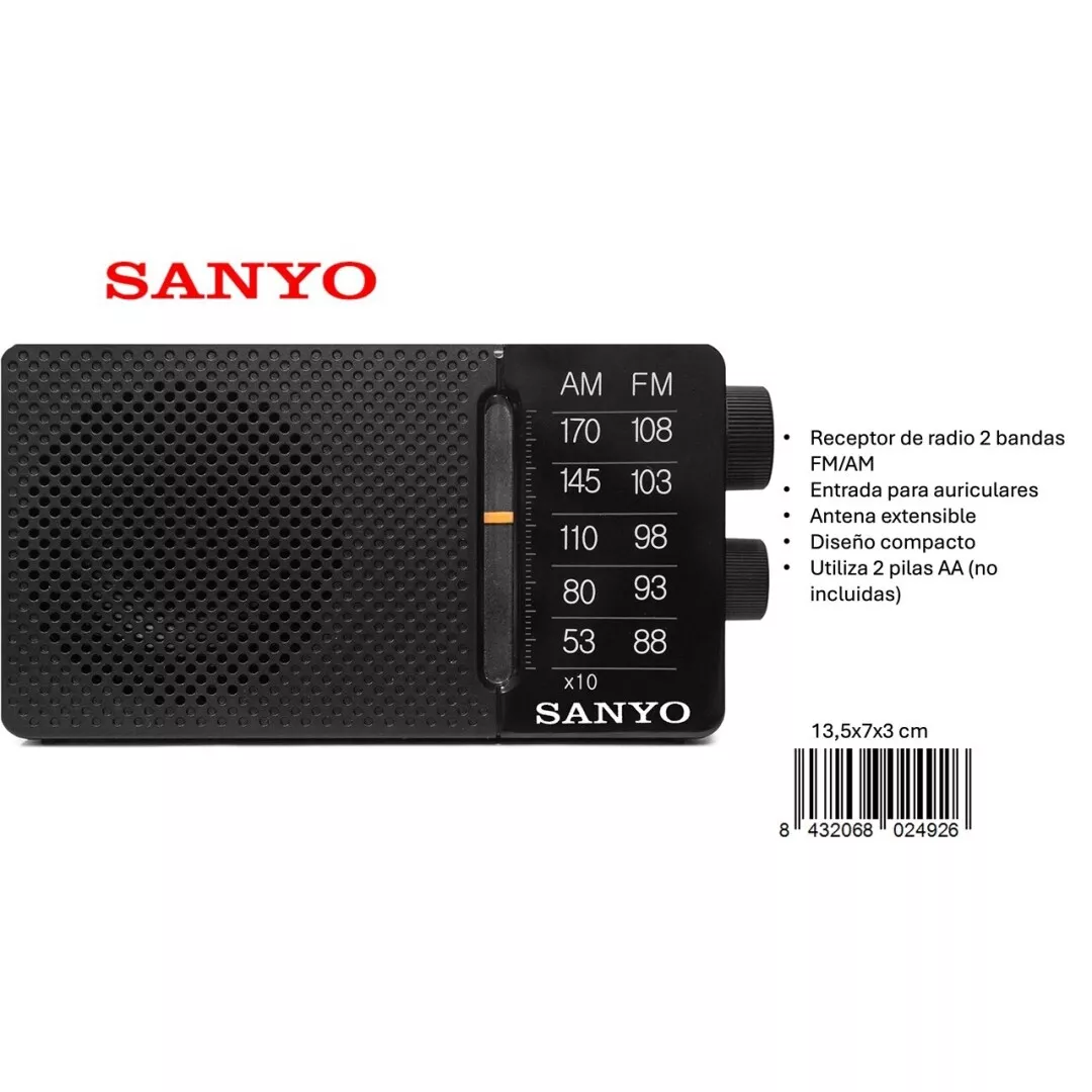 Radio Transistor AM FM Sanyo KS147 Pilas