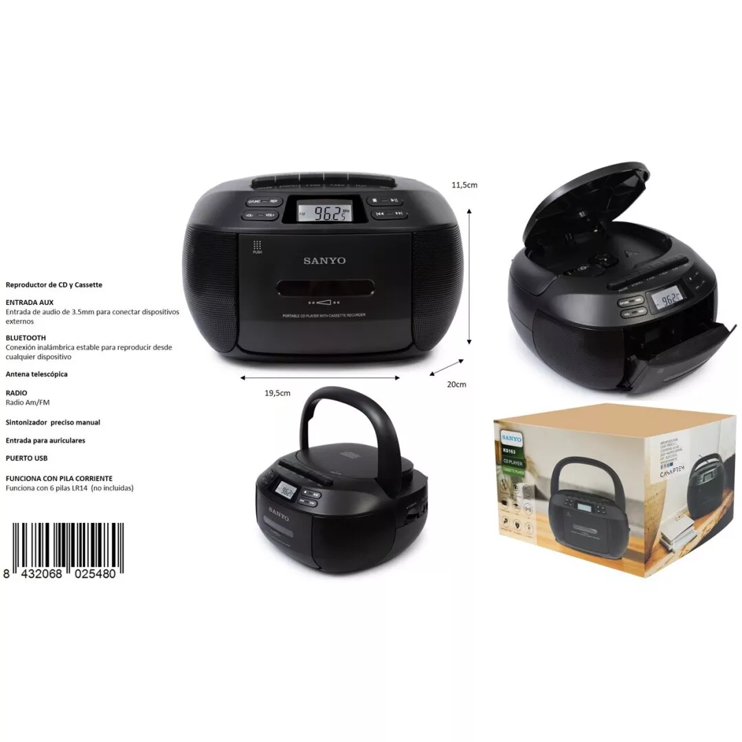 Radio CD Cassette Sanyo KS163 Bluetooth
