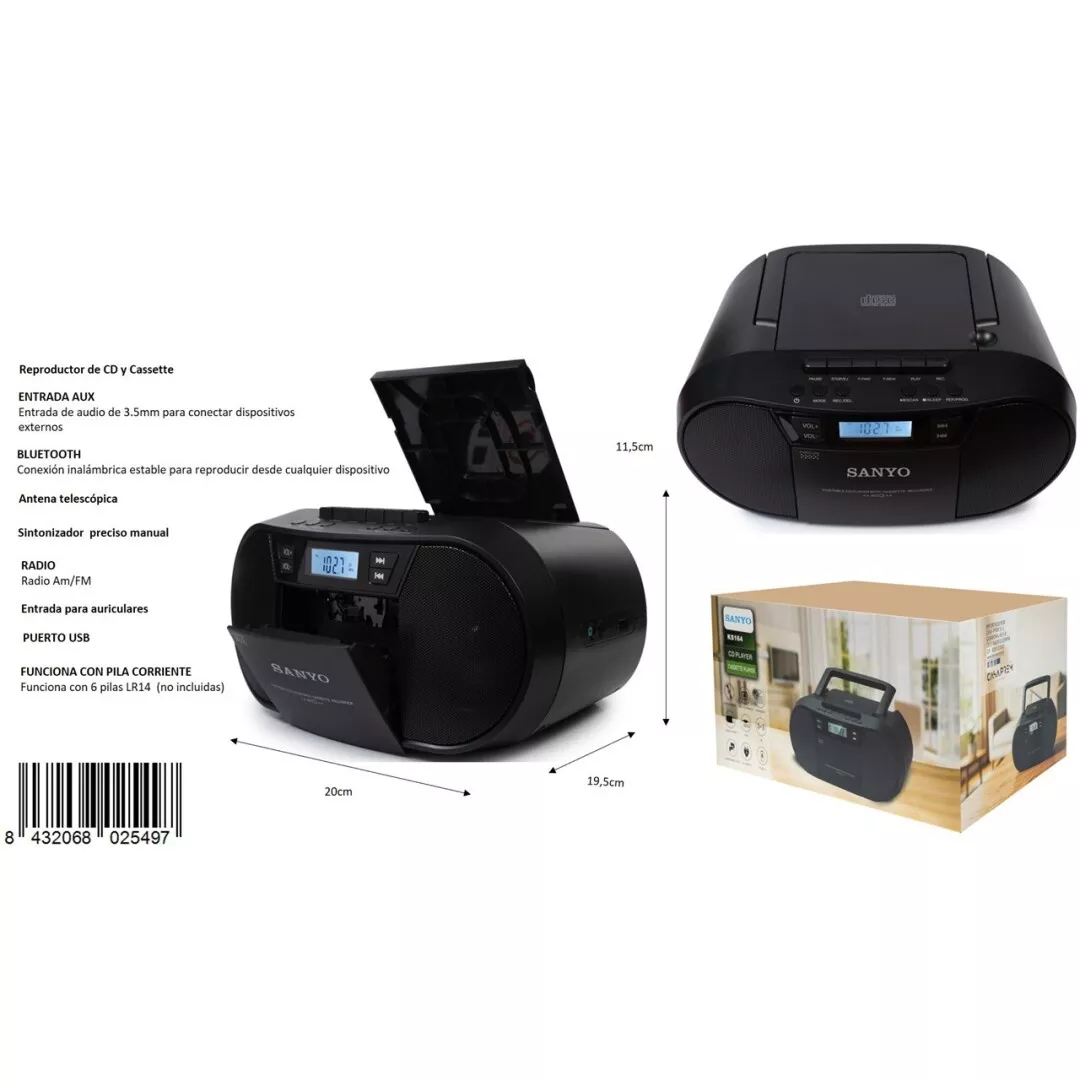 Radio CD Cassette Sanyo KS164 Bluetooth USB