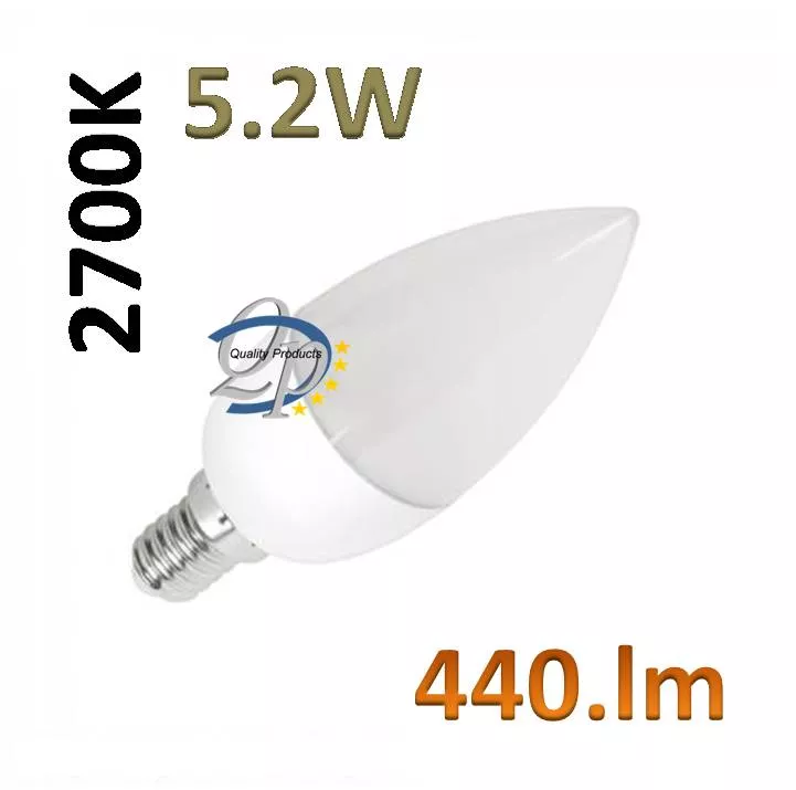 Bombilla LED E14 5.2W 2700K 440Lm