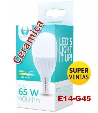 Bombilla Led E14 G45 10W 6000K 900L Ceramica