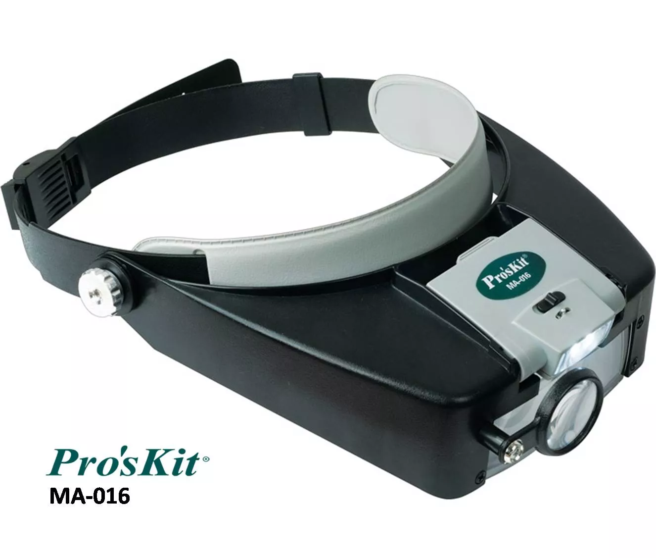 Lupa diadema ajustable 3 lentes y luz PROSKIT MA-016
