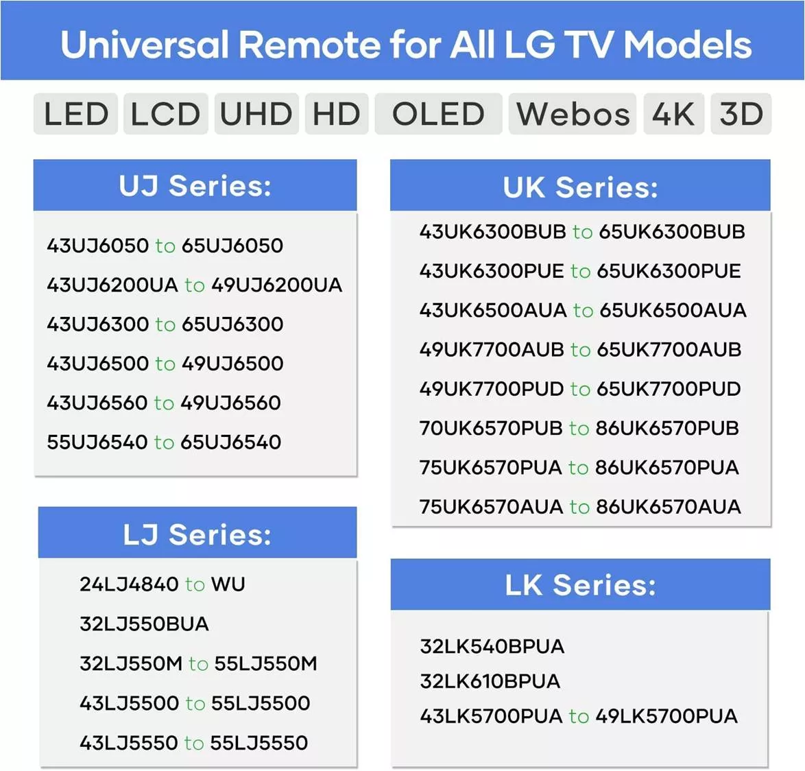 Mando Universal Jollyline Smart TV LG JL1718-2