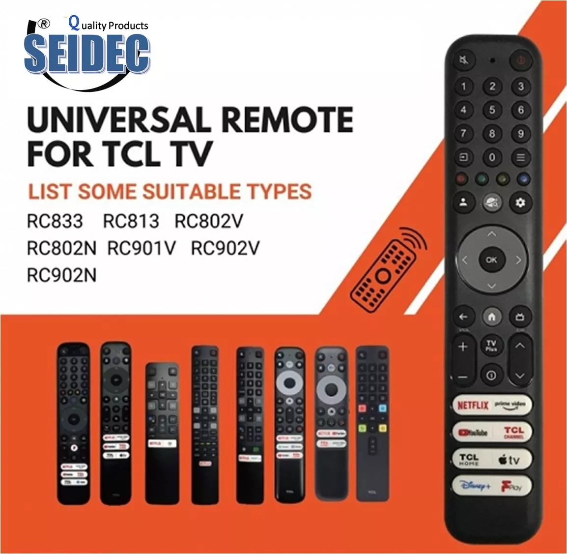 Mando Universal TV TCL RC833 Sin VOZ