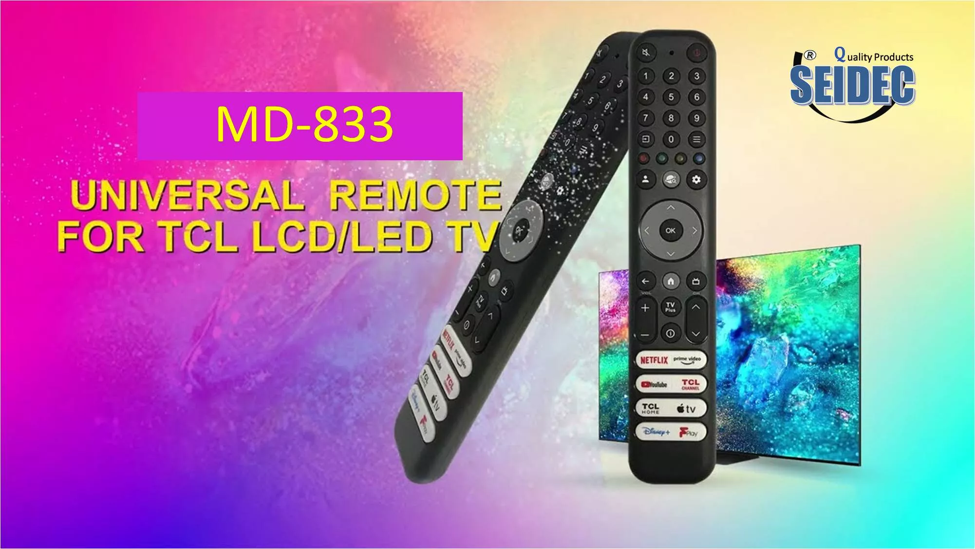 Mando Universal TV TCL RC833 Sin VOZ
