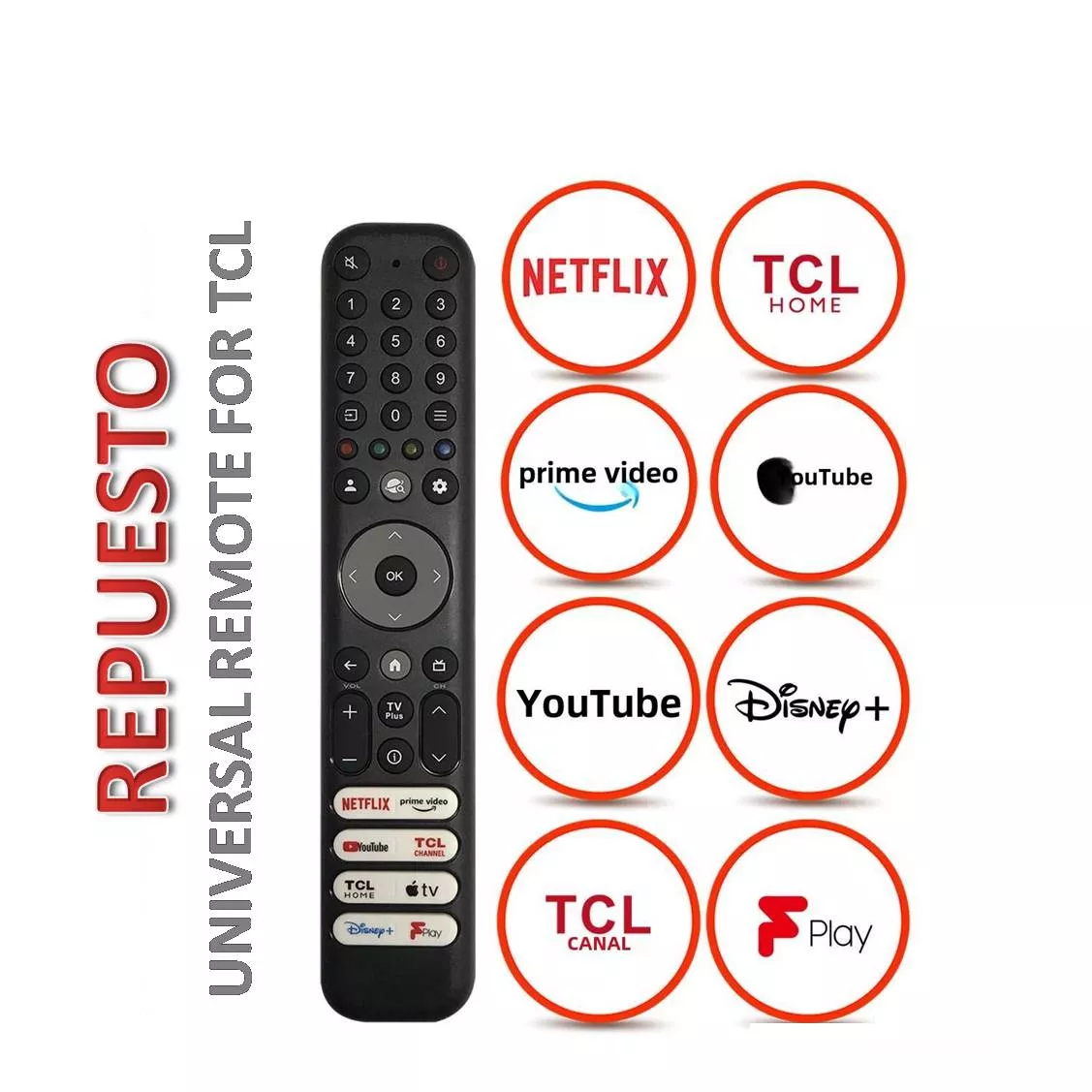Mando Universal TV TCL RC833 Sin VOZ