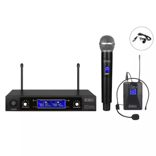 KIT Microfonos Inalambricos UHF 614-606MHz