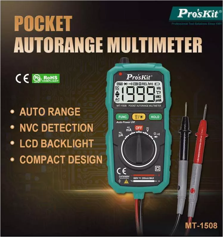Multimetro digital automatico PROSKIT MT-1508