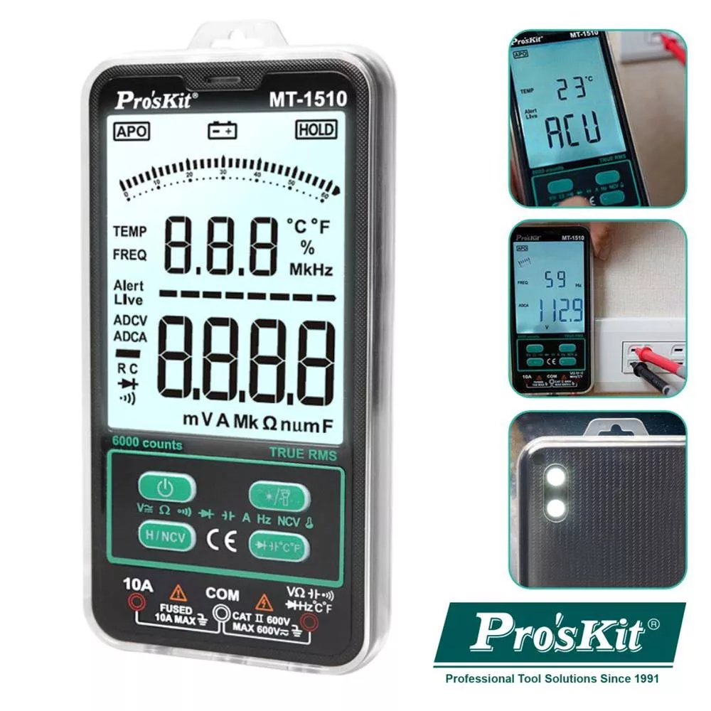 Multimetro digital TRUE RMS PROSKIT MT-1510