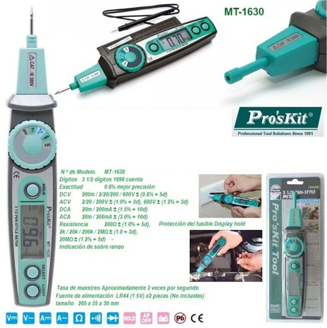 Multimetro digital tipo lapiz Proskit MT-1630