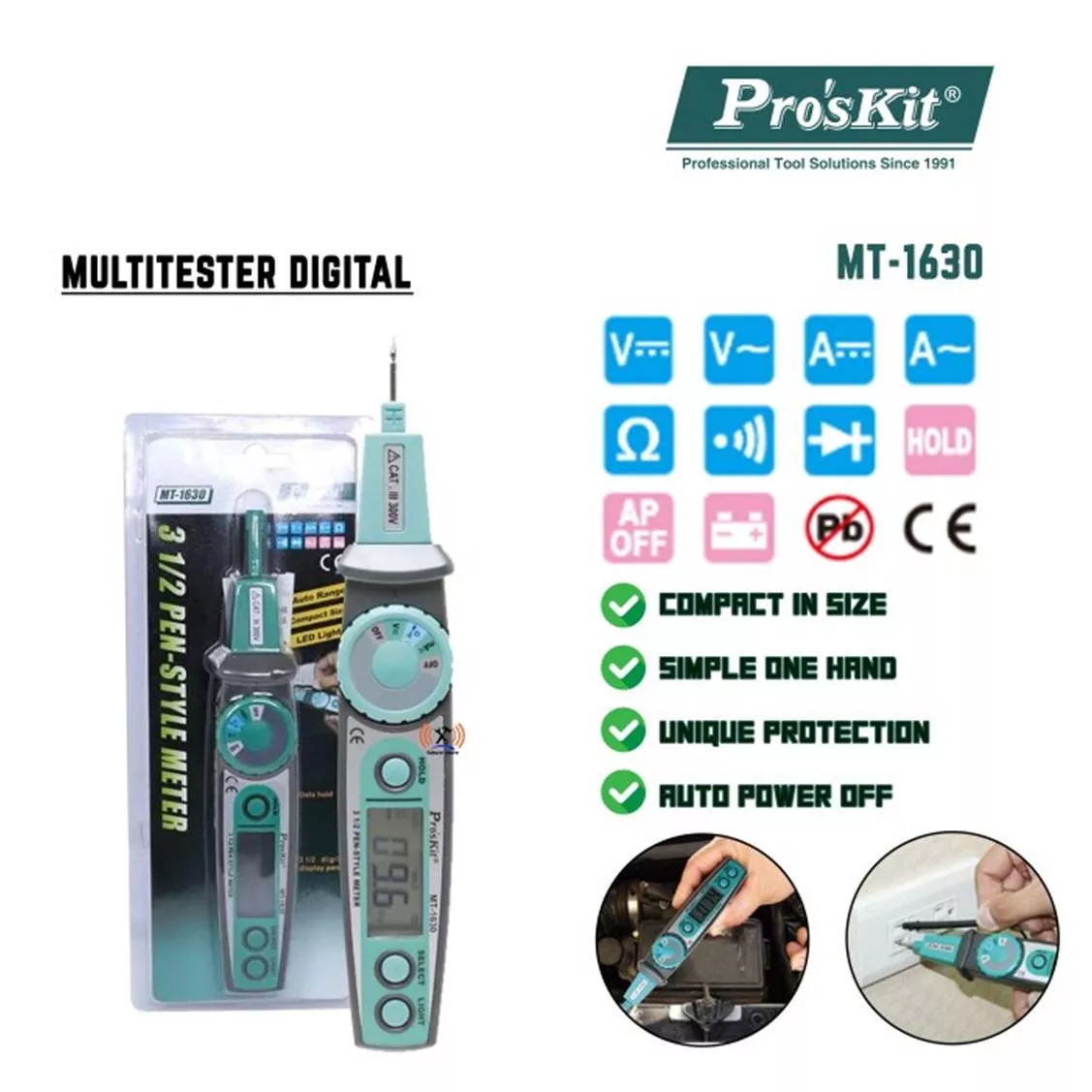 Multimetro digital tipo lapiz Proskit MT-1630