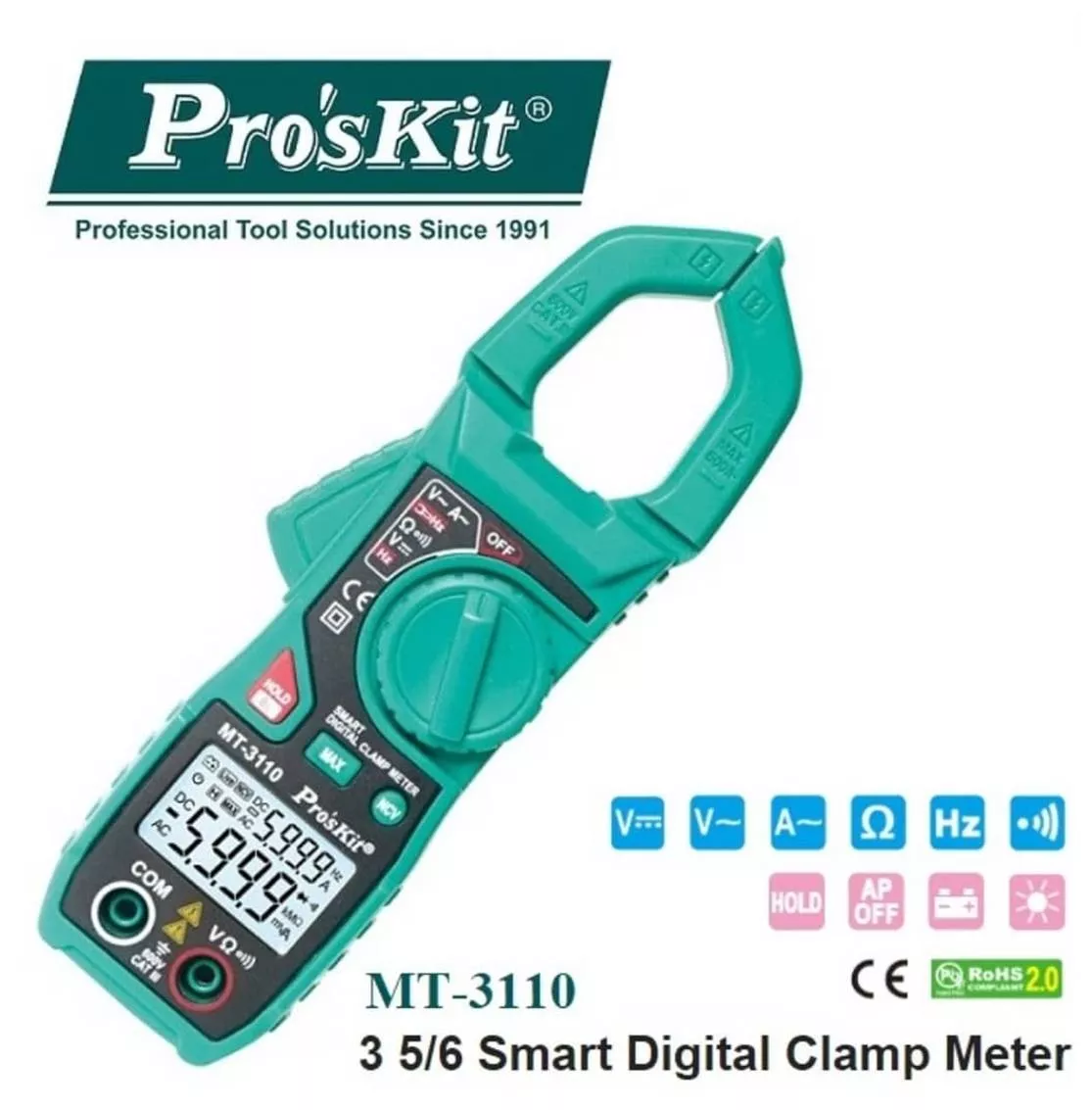 Pinza Amperimetra Multifuncion Proskit MT-3110