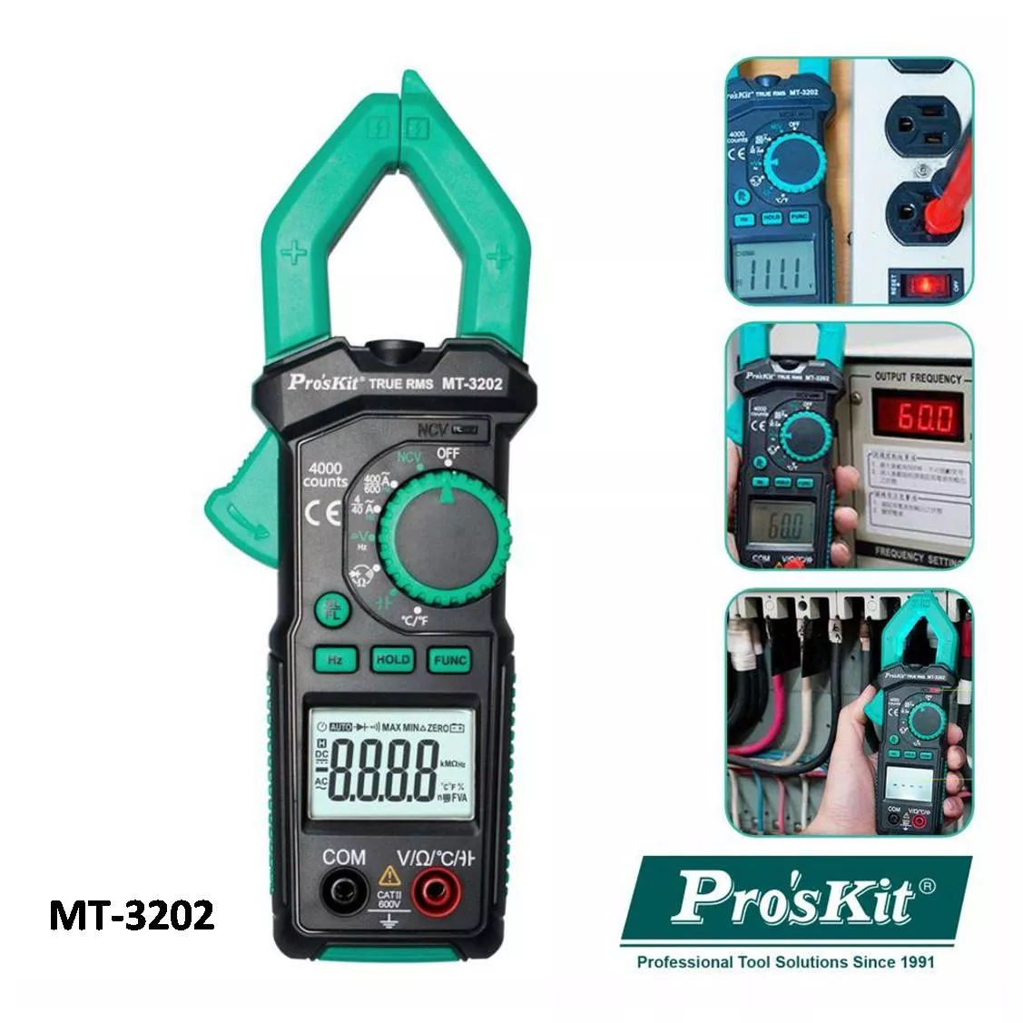 Pinza Amperimetra Multifuncion TRUE-RMS Proskit MT-3202