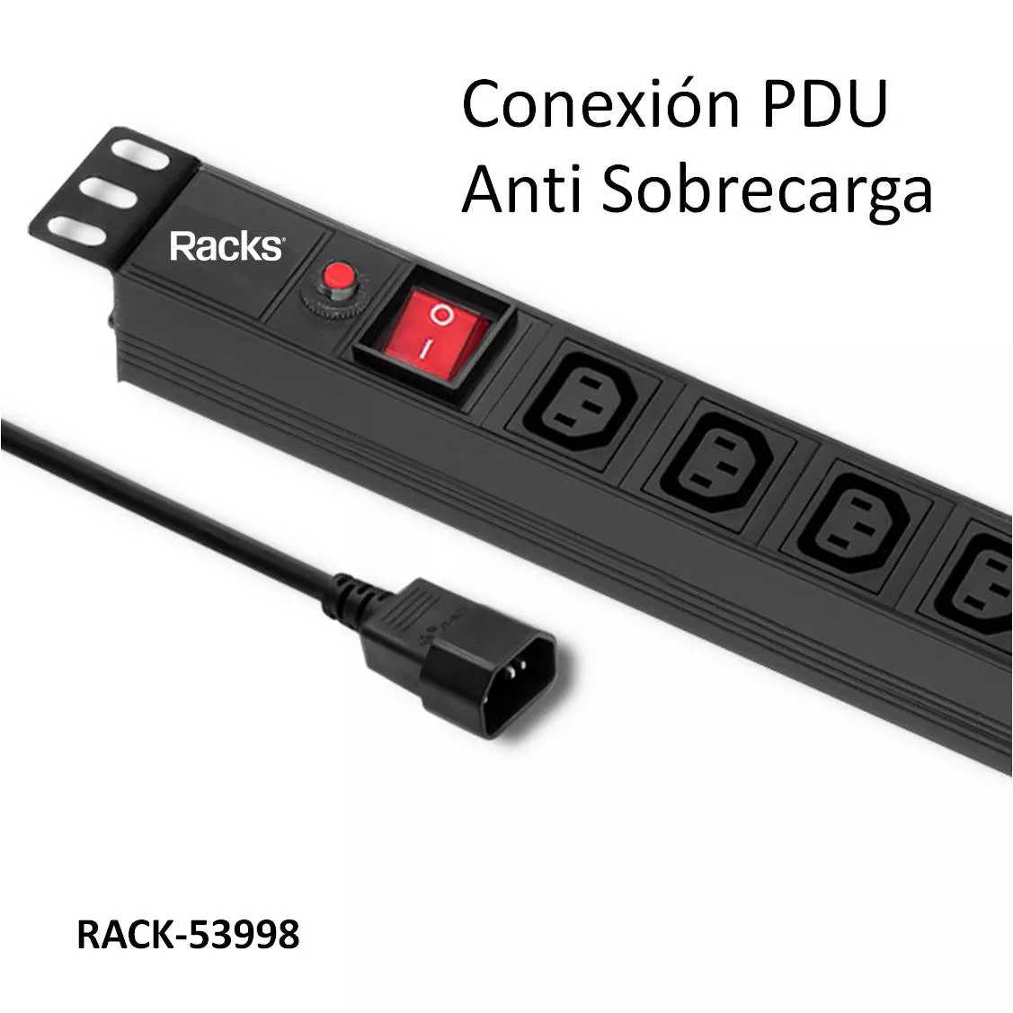Regleta con 8 salidas PDU para Rack de 19"