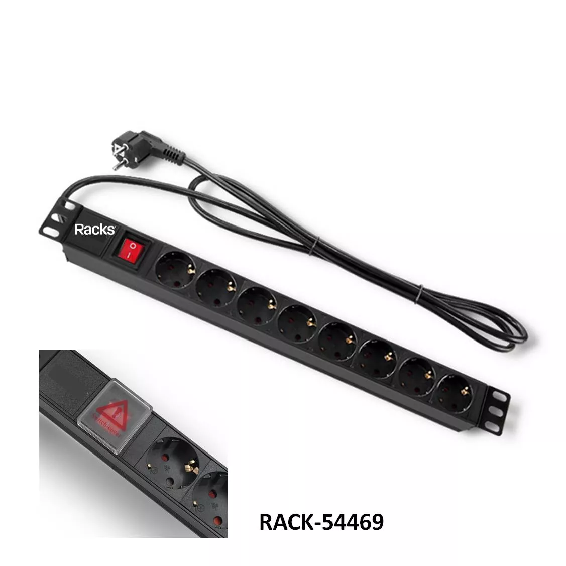 Regleta con 8 salidas Schuko para Rack de 19"