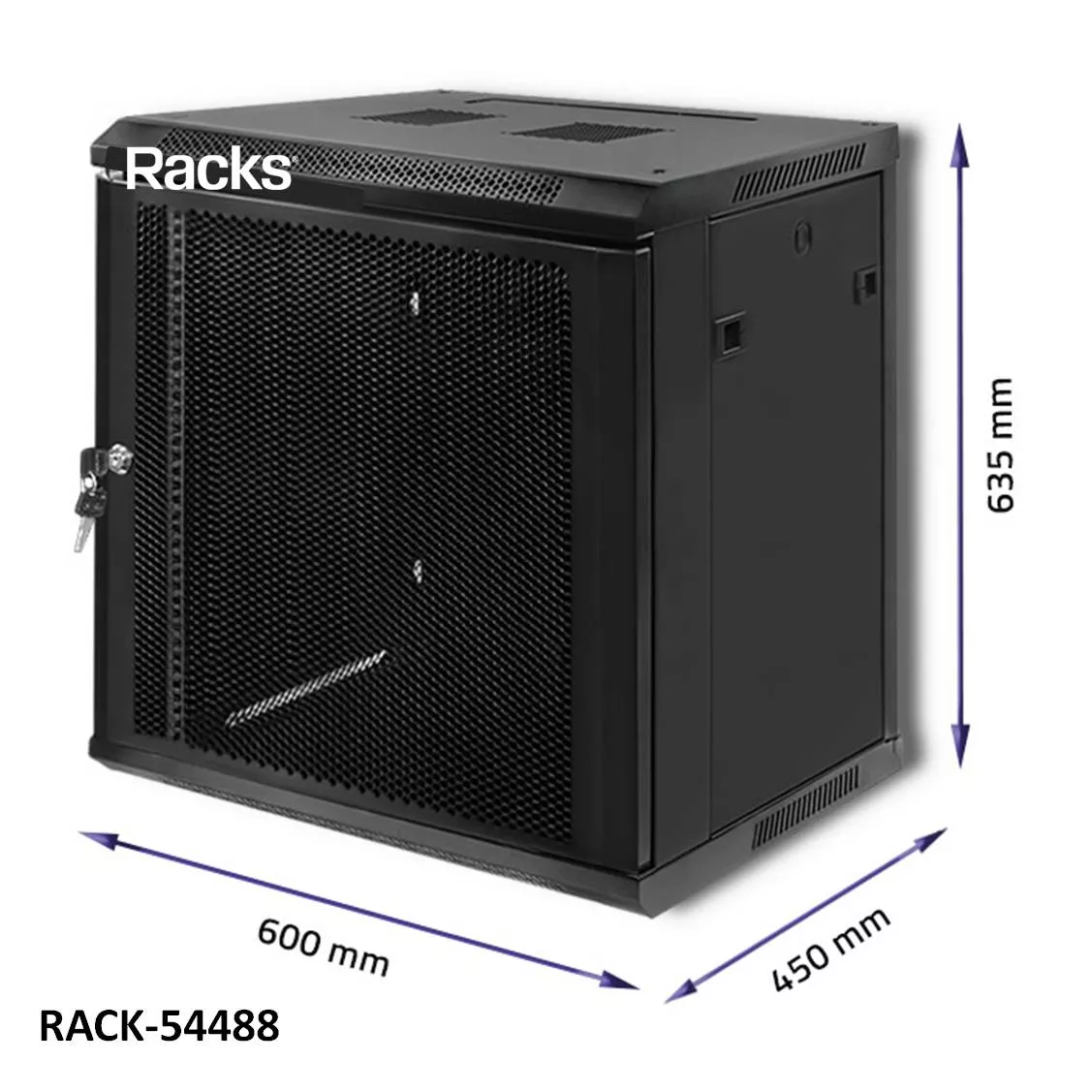 Armario Rack de pared 19" 12U 600x635x450mm