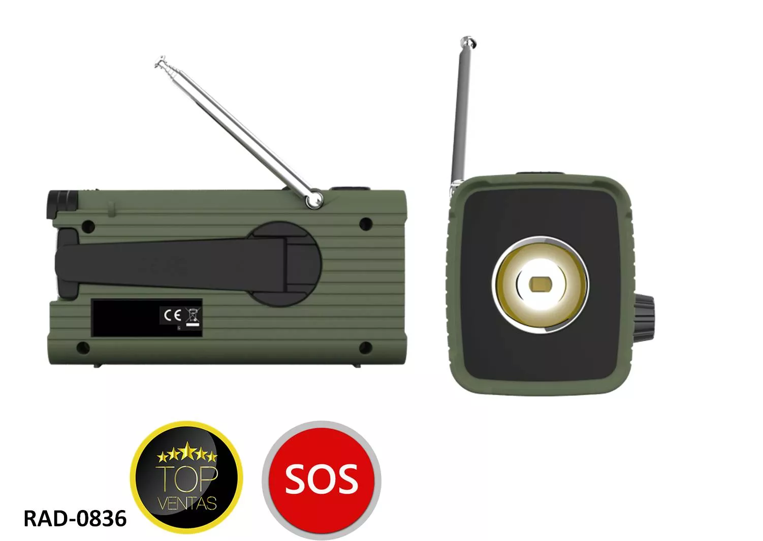 Radio Emergencia SOS Solar con Dinamo Bateria 5000mA