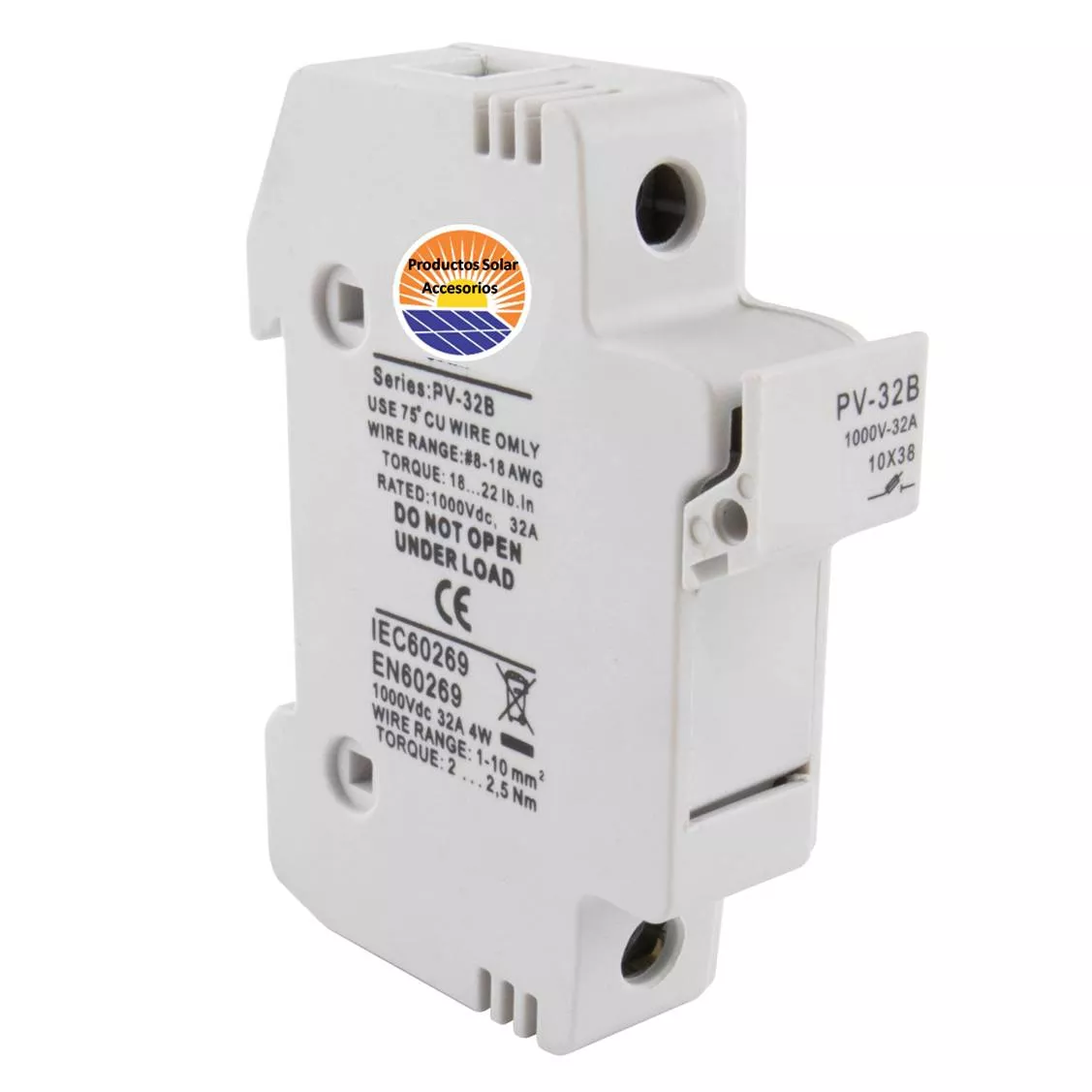 Portafusibles solar DC 1P 1500V 32A