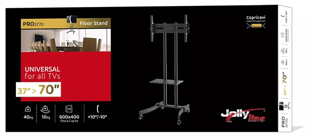 Soporte TV Trolley de 37 a 70" Con Bandeja