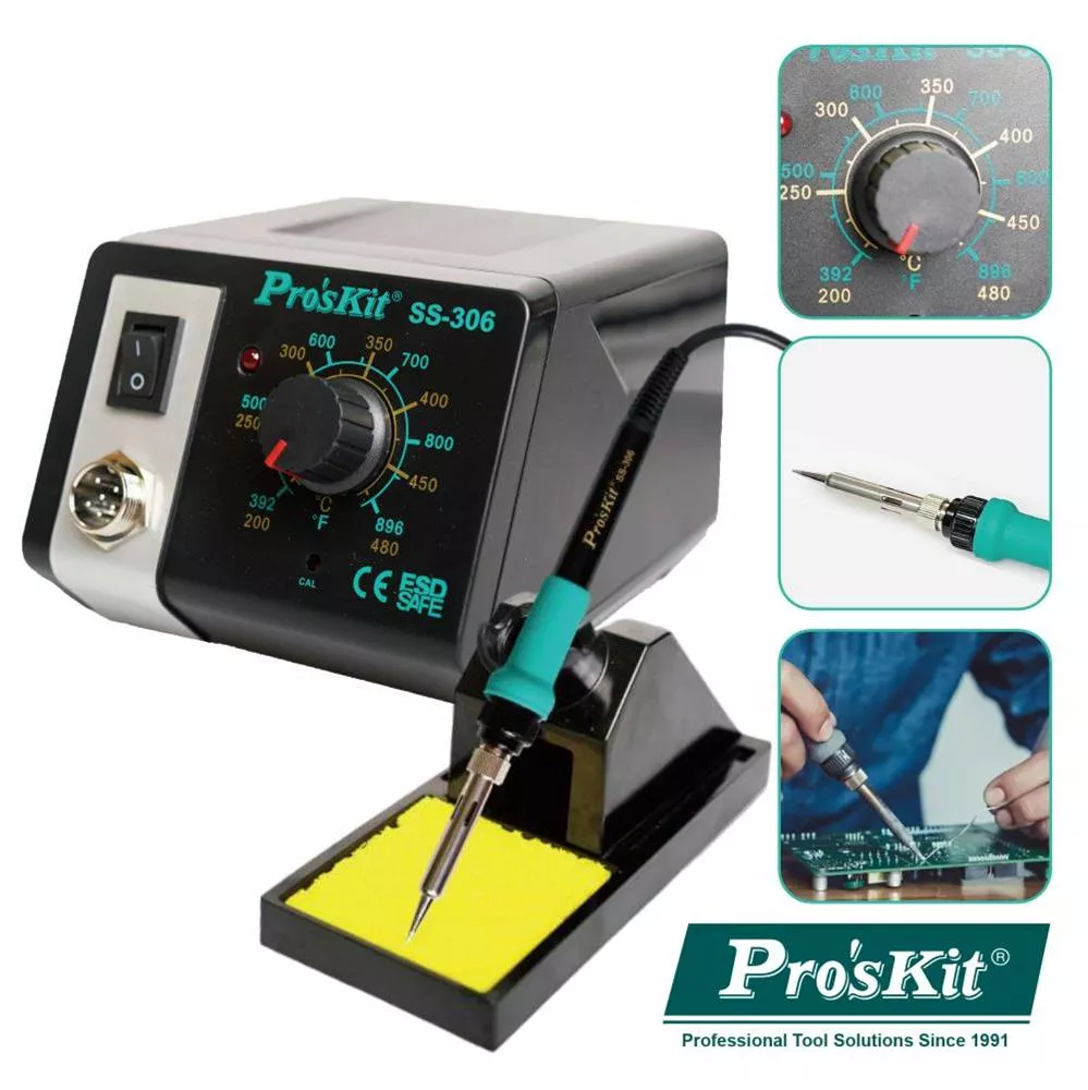 Estacion soldadura ajustable 60W 200-480&ordm; PROSKIT SS-306