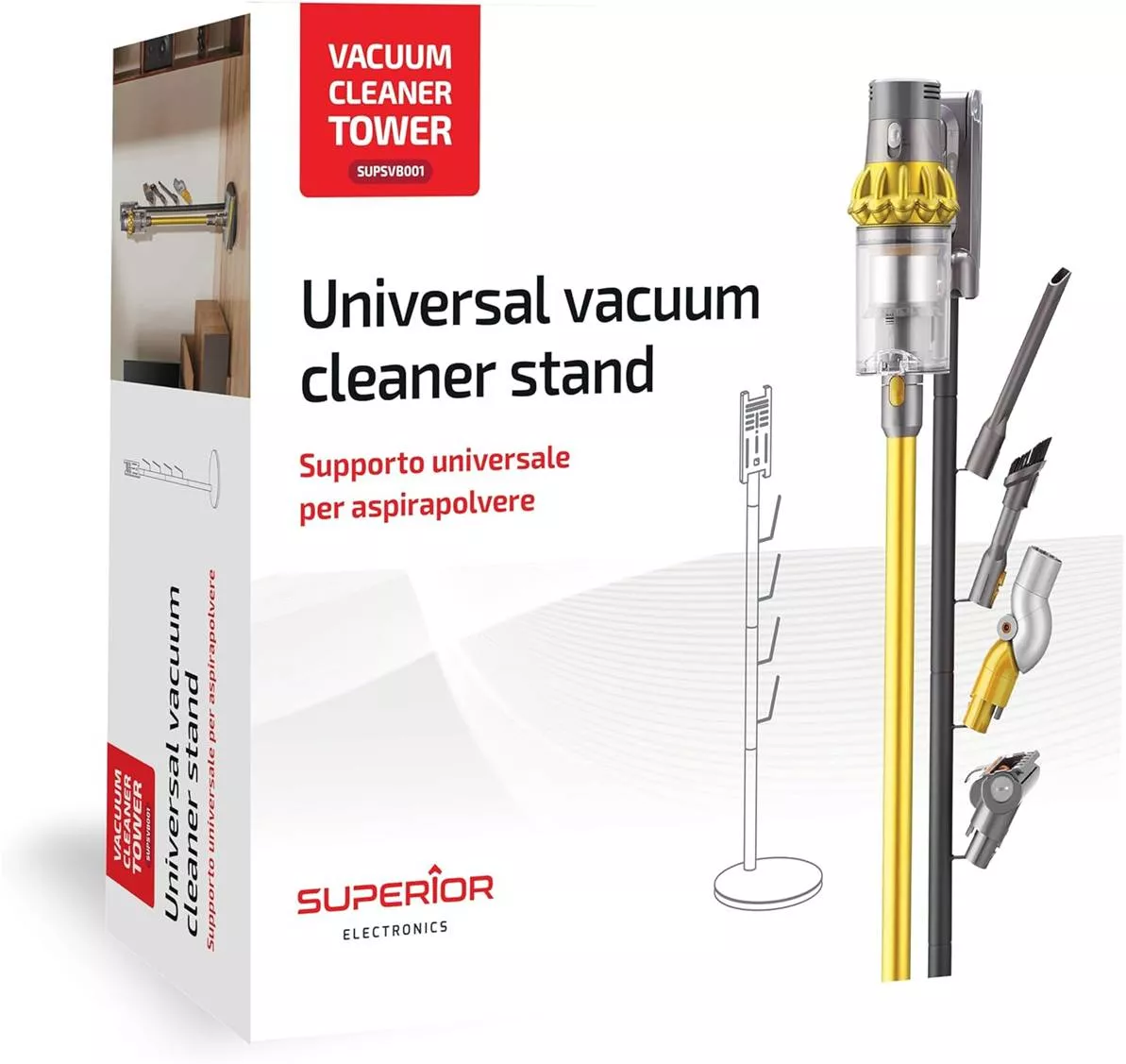 Soporte para Aspiradoras Universal Tipo Escoba SUPSVB001
