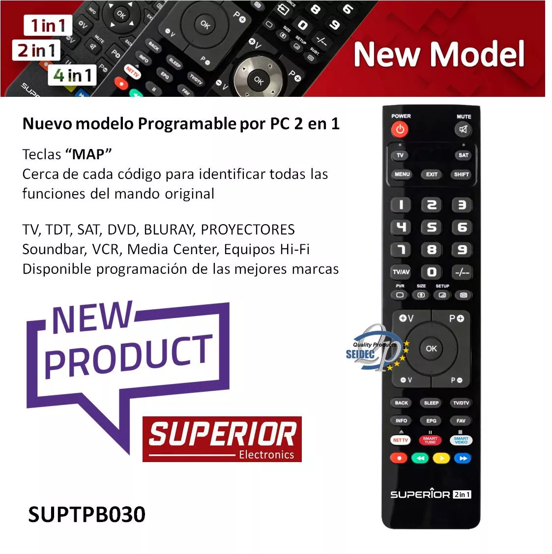 Mando Programable por PC Superior SUPTPB030 2:1