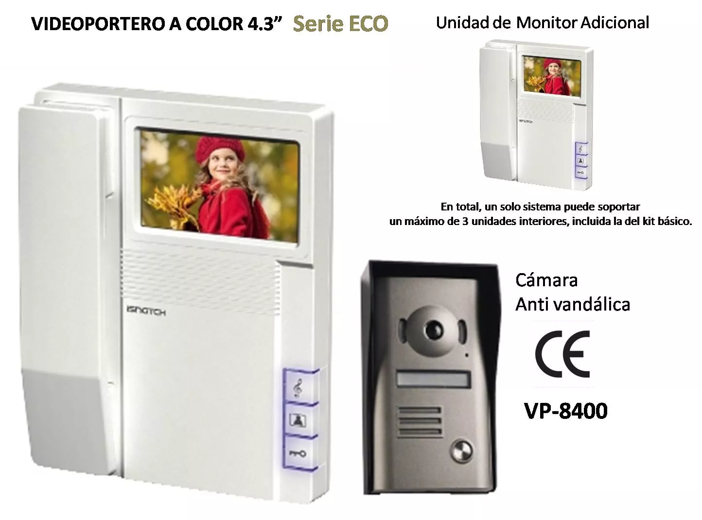 Videoportero 4.3" Color 4-Hilos