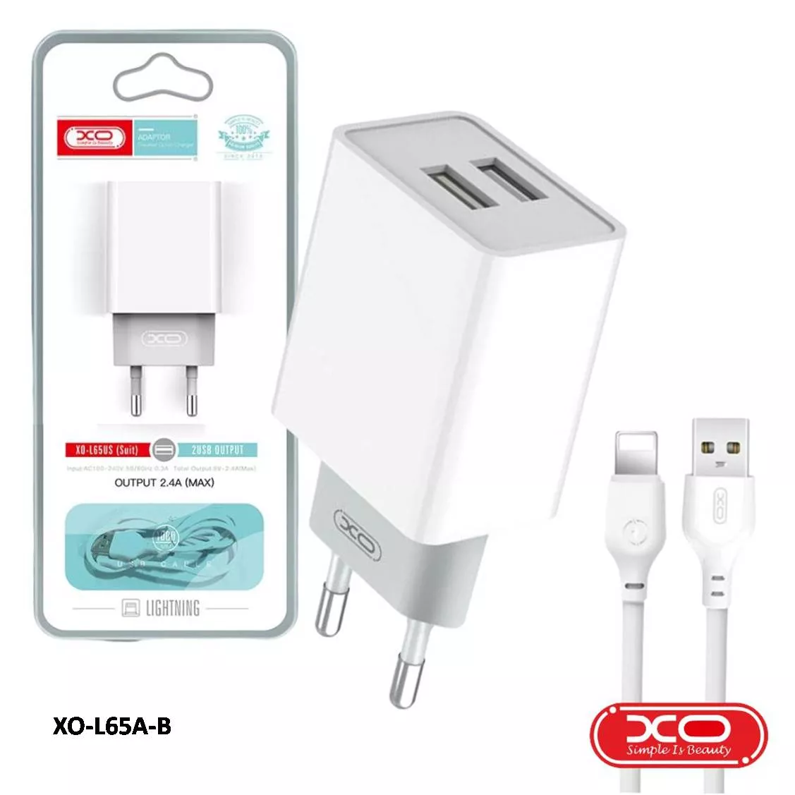 Cargador de Red XO-L65 con cable Lightning